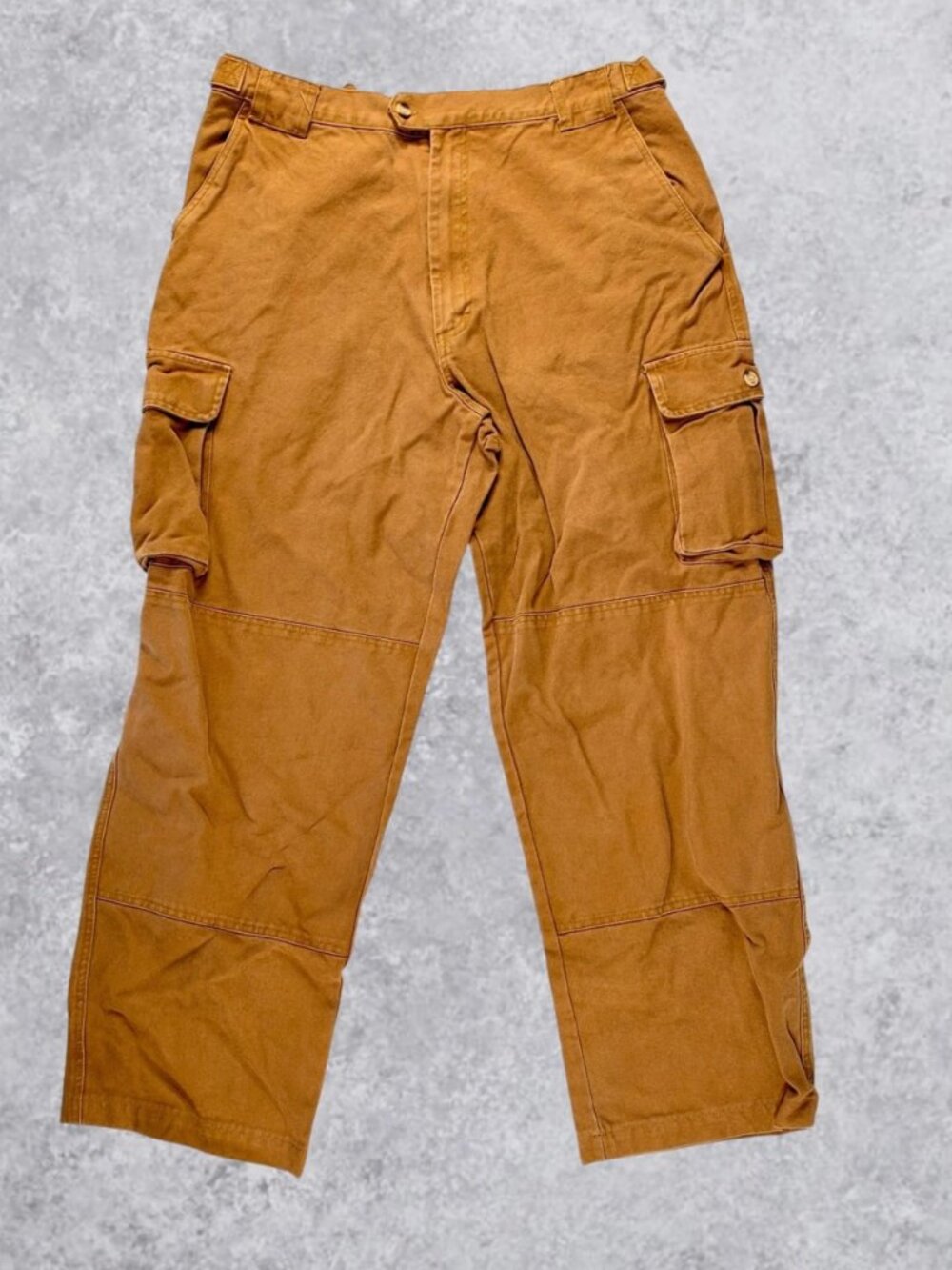 Mens Brown Cotton Canvas Cargo Pants Size 38 Waist